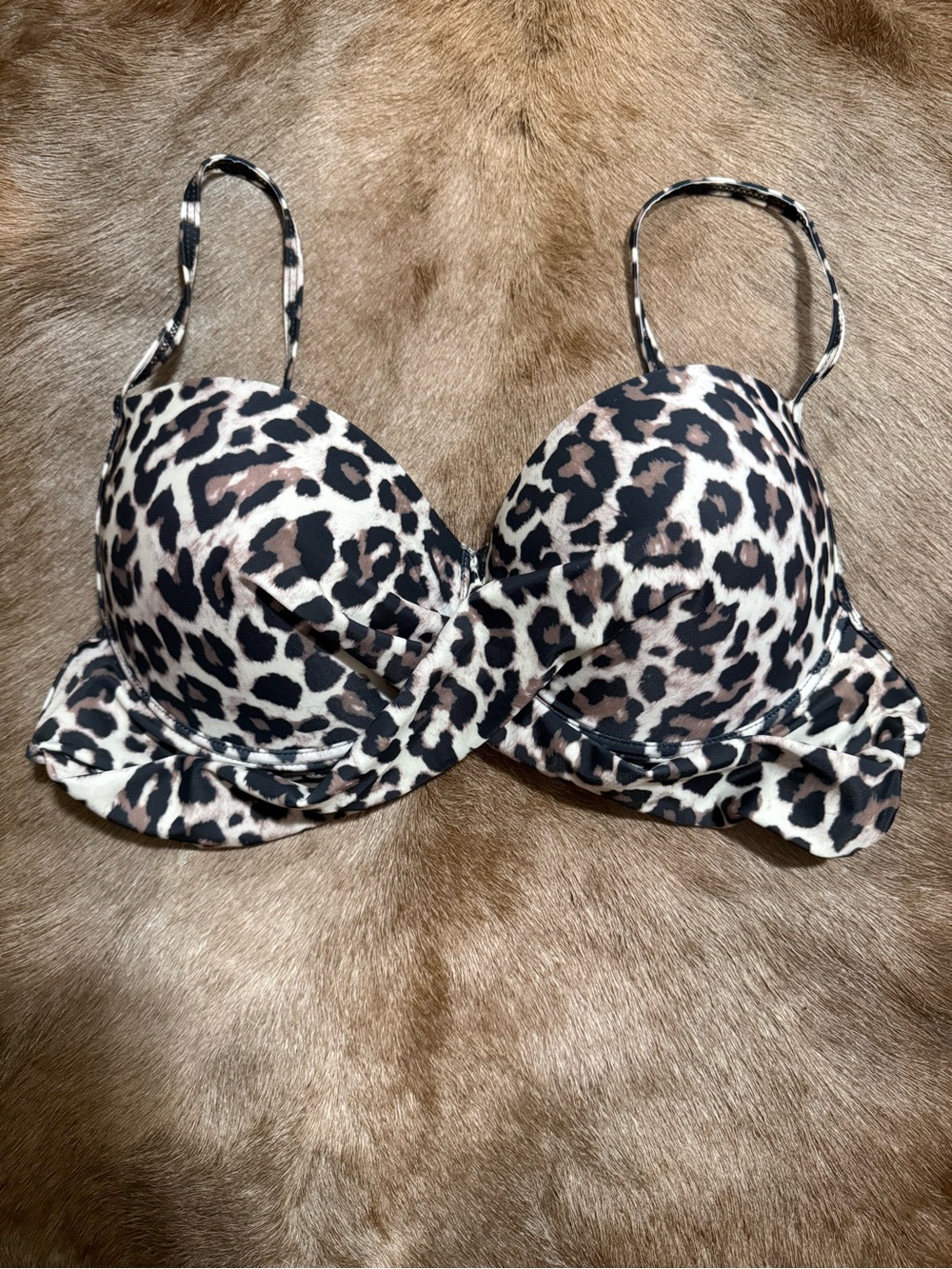 SHEIN Leopard Push-Up Bikini Top. Never Worn. Size XXL.